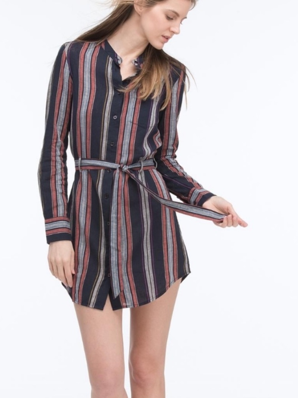AG Adriano Goldschmied The Jett Striped Linen Dress FLAWED XS